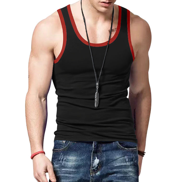 Men's fitted sports top made of elastic cotton blend with contrasting trim Mune Fashion