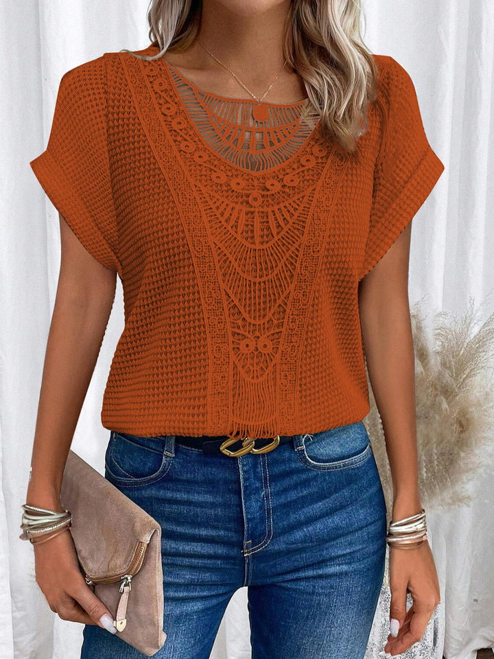 Elegant lace T-shirt with stylish details