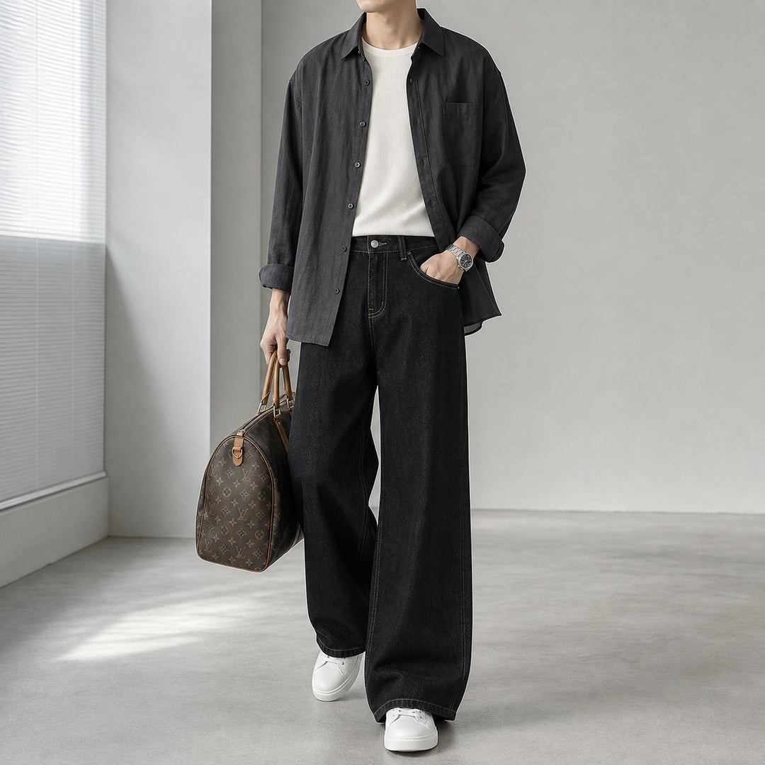 Women High-Waist Culotte Jeans made of denim with wide leg Mune Fashion