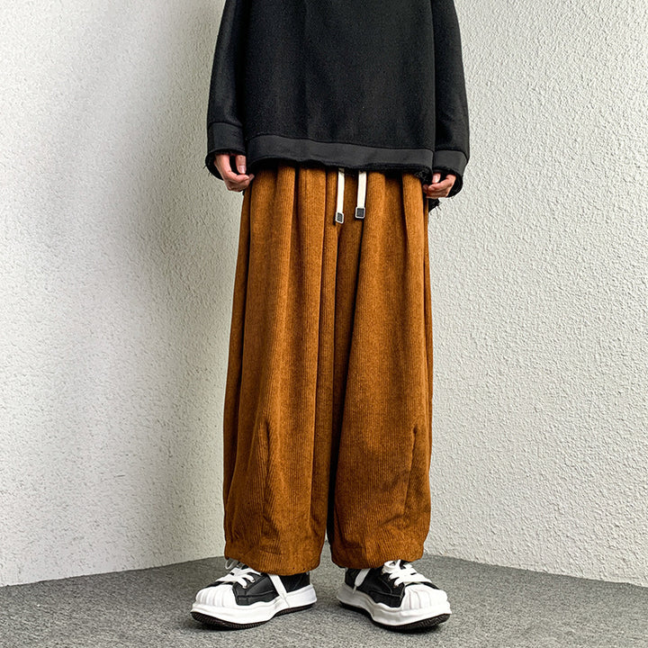 Unisex Extra wide cut cord lounge pants with drawstring and elastic cuffs Mune Fashion