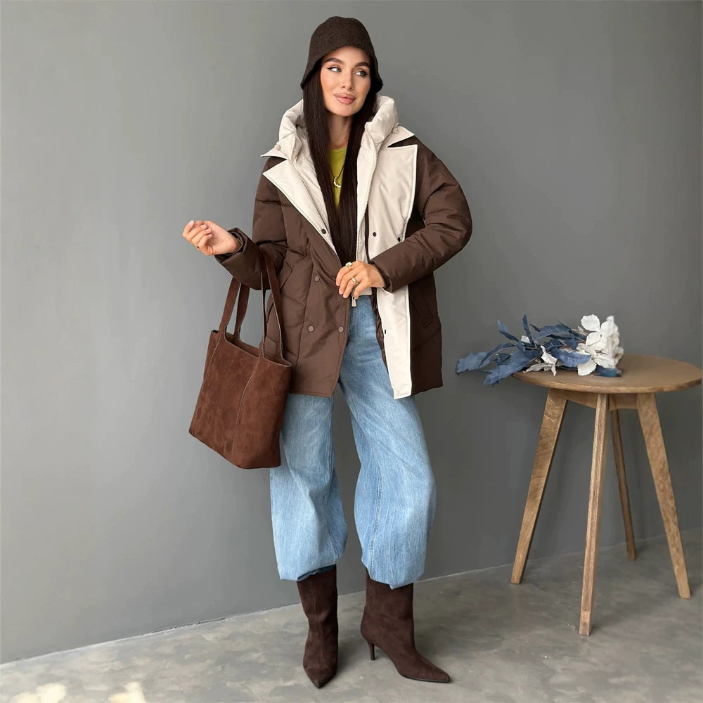 Women padded double-breasted parka with removable quilted inner vest Mune Fashion