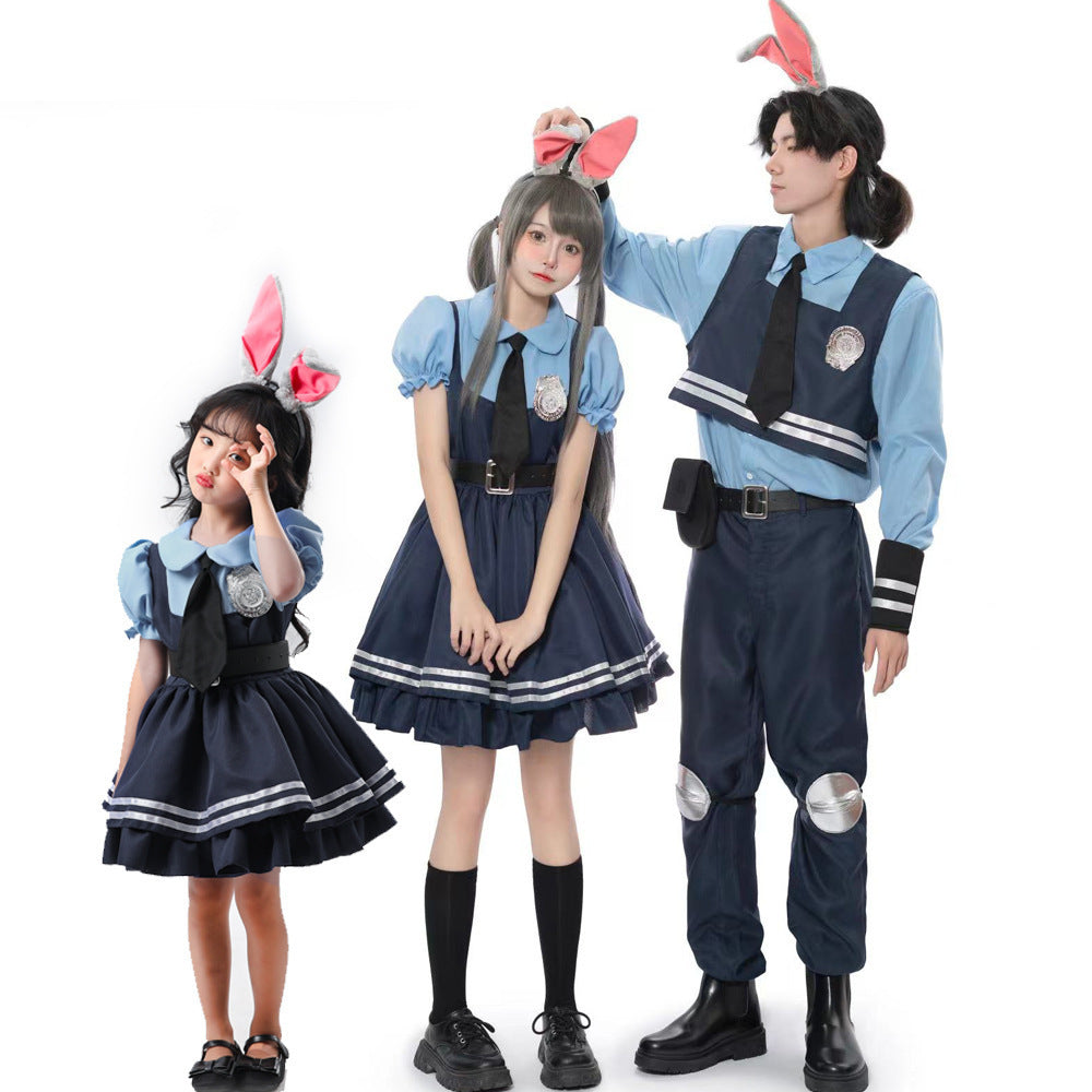 Girl Police Officer Costume with Frill Skirt and Accessories Mune Fashion