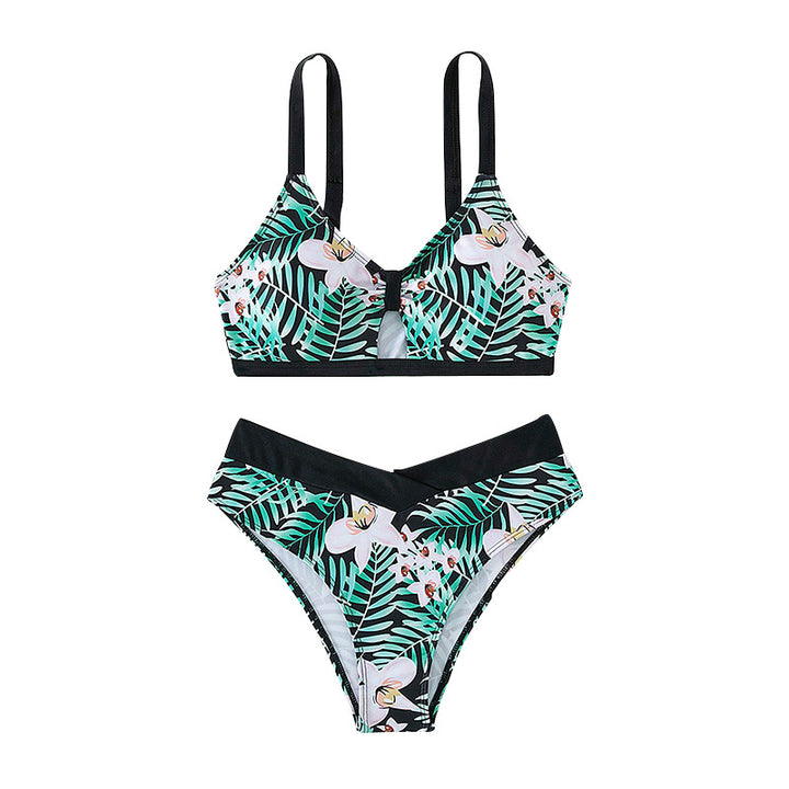 Ladies bikini set with floral design and adjustable straps Mune Fashion
