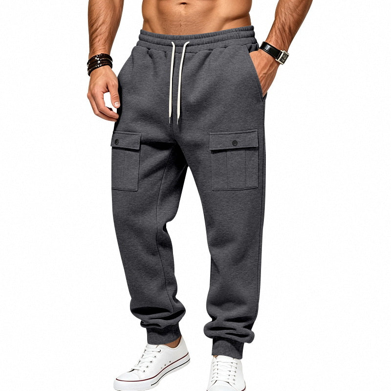 Men's Cargo Jogging Pants with Elastic Waist and Patch Pockets Mune Fashion