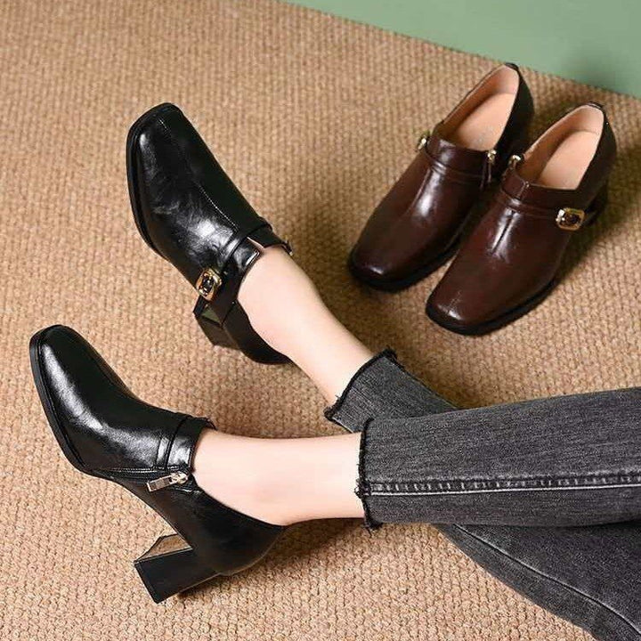 Women's Elegant Lace Ankle Boots with Block Heel Mune Fashion