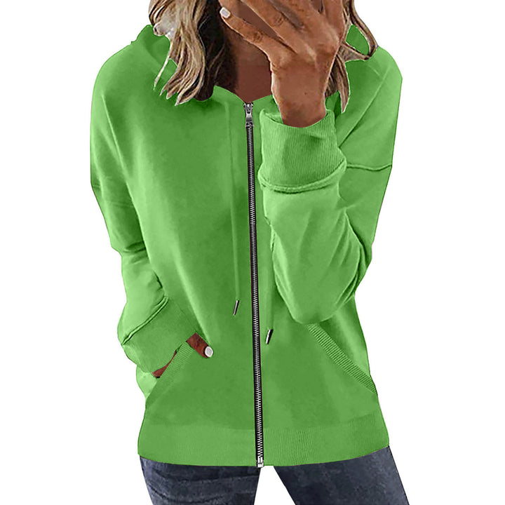 Women's hooded jacket with full zipper, kangaroo pockets and elastic cuffs Mune Fashion