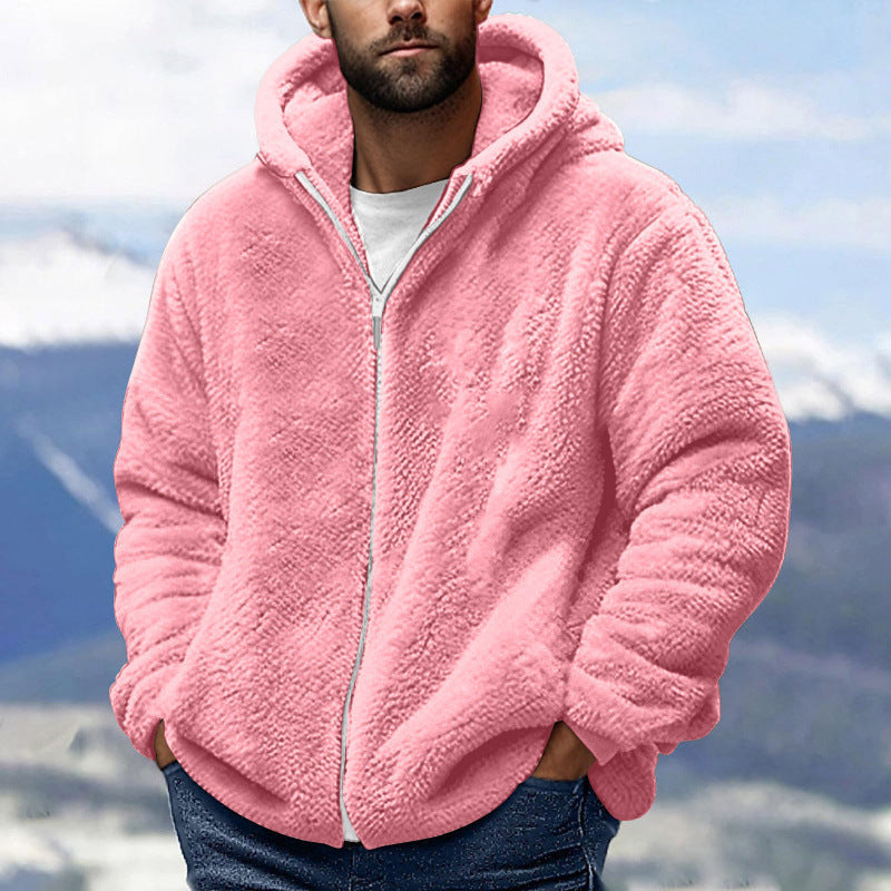 Men's Cozy Teddy Fleece Zip-Up Hoodie with Oversized Fit Mune Fashion