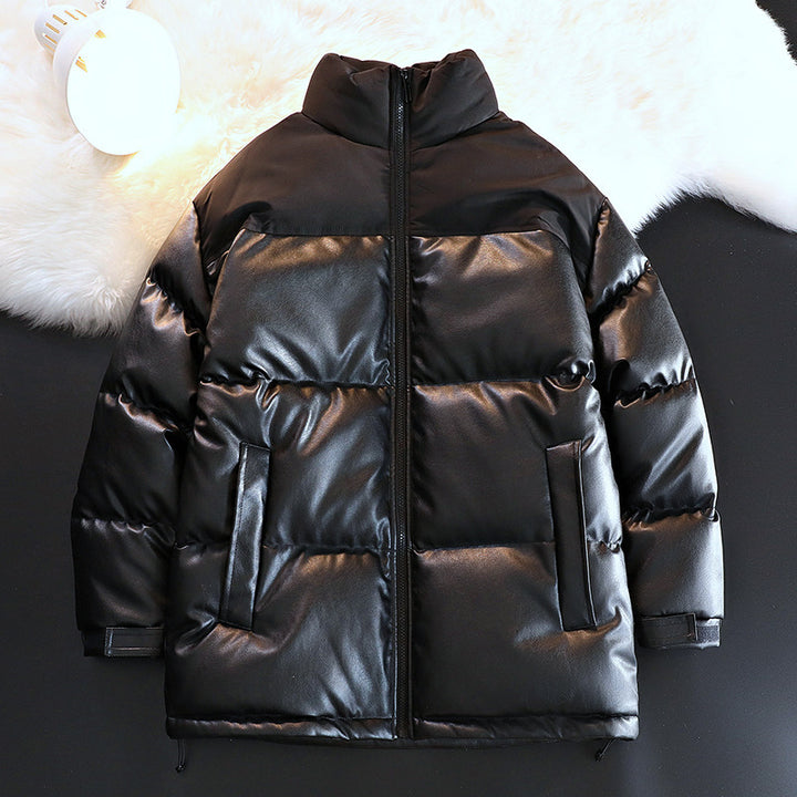 Unisex Padded Oversize Quilted Jacket with Stand-up Collar and Concealed Zipper Mune Fashion