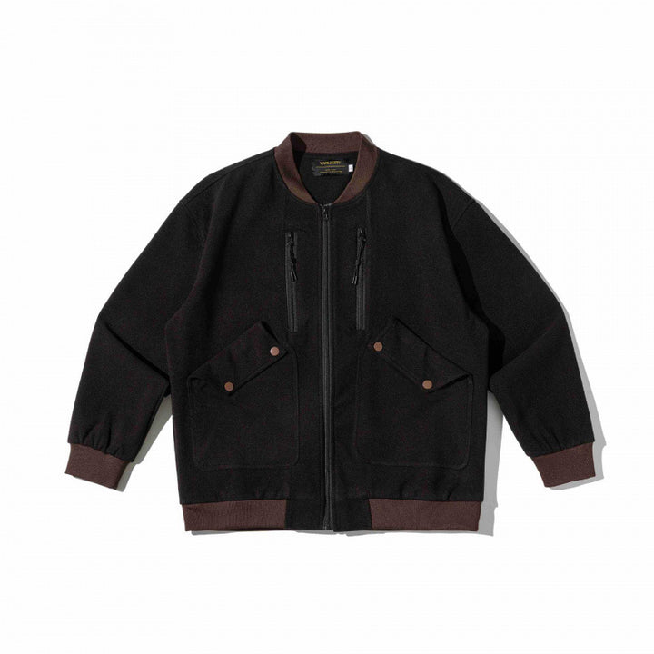 Unisex Oversize-Utilitarian Bomber Jacket with Flap Pockets, Vertical Zippers, and Ribbed Finishes Mune Fashion