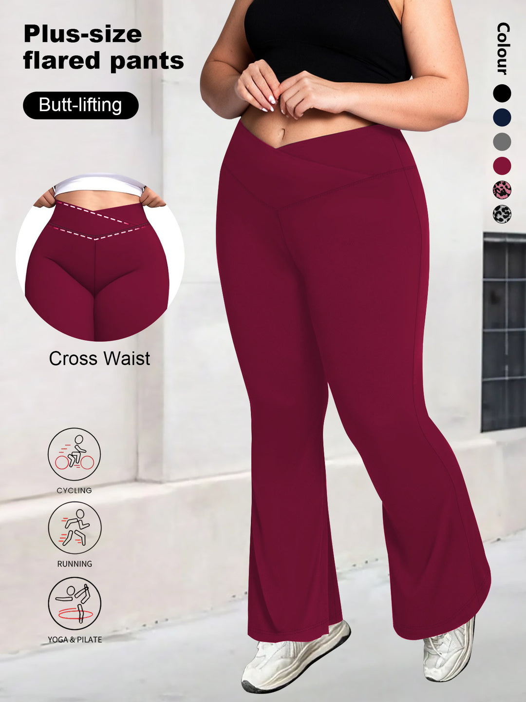 Ladies high-waisted shaping bootcut leggings with tummy control and 4-way stretch Mune Fashion