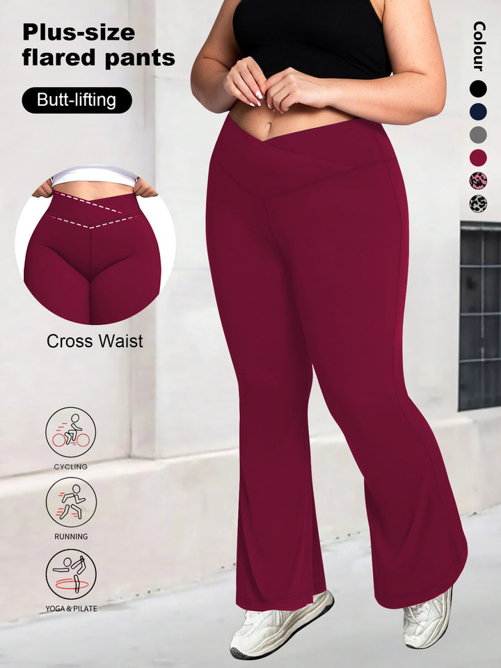 Ladies high-waisted shaping bootcut leggings with tummy control and 4-way stretch Mune Fashion