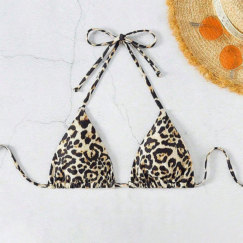 Women's triangle bikini top with sophisticated animal print Mune Fashion