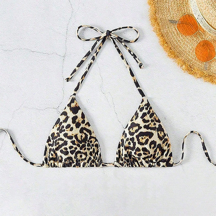 Women's triangle bikini top with sophisticated animal print Mune Fashion