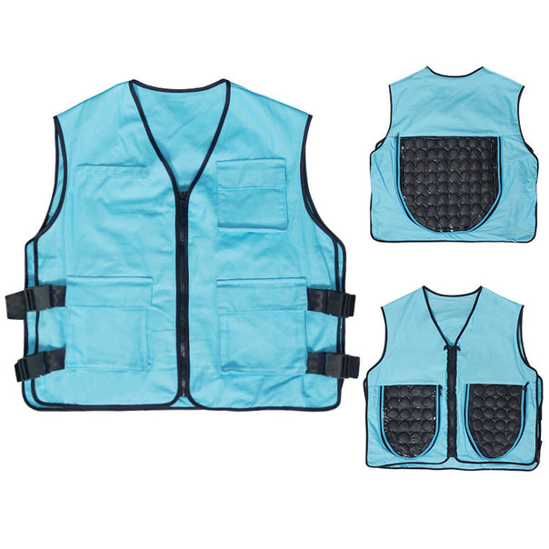 Unisex nan cooling vest with reusable gel cooling inserts, adjustable side buckles, and multiple pockets Mune Fashion