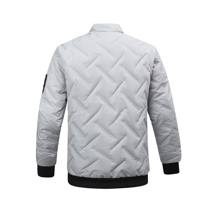 Men's Lightweight Padded Jacket with High Collar and Practical Zipper Mune Fashion