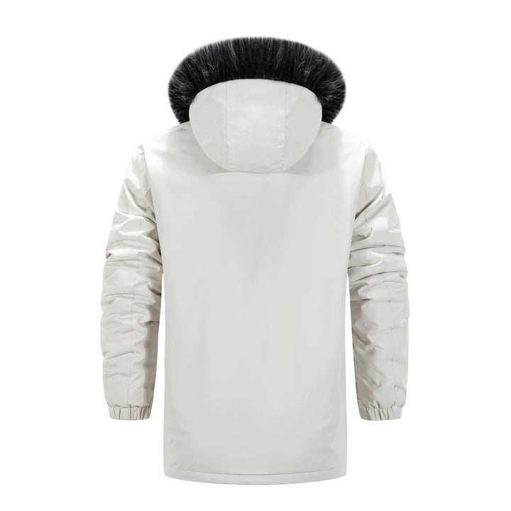 Men's Long Thermal Parka with Hood, Logo Lining and Multifunctional Pockets Mune Fashion