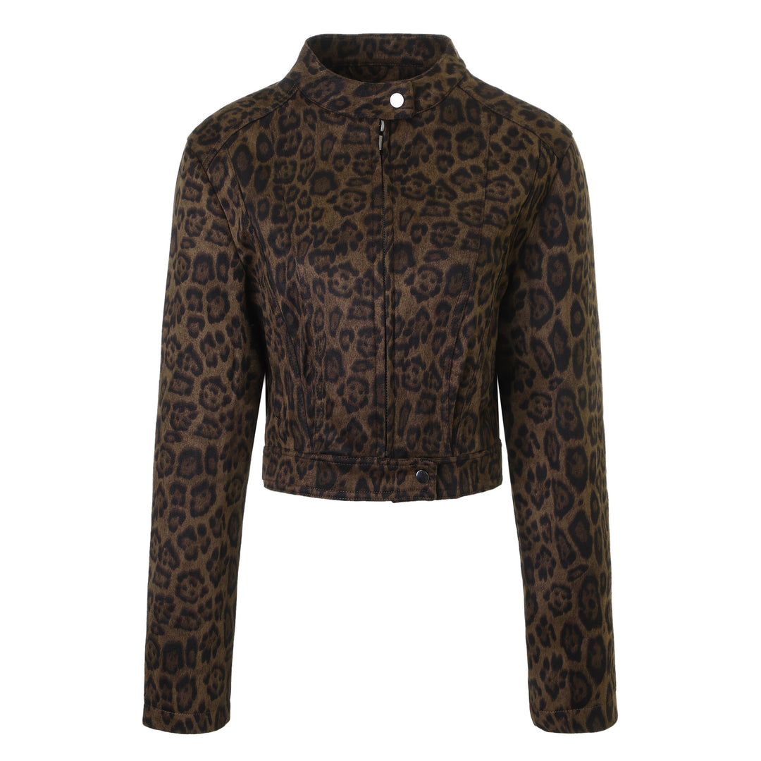 Ladies Stylish Short Jacket in Leopard Pattern Mune Fashion