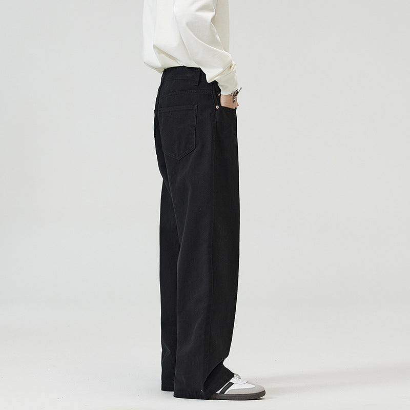 Men's Loose-Fitting Five-Pocket Denim Pants in Straight Palazzo Cut Mune Fashion