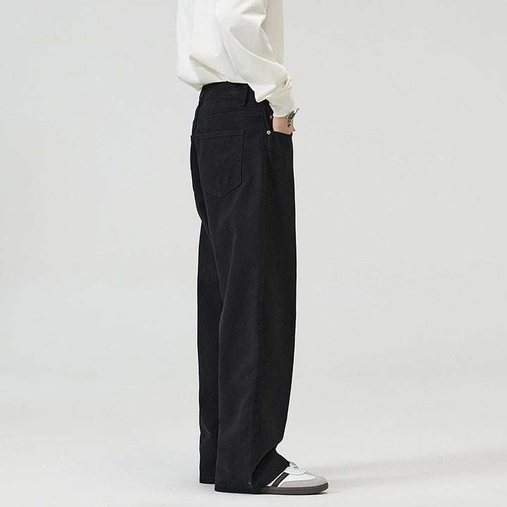 Men's Loose-Fitting Five-Pocket Denim Pants in Straight Palazzo Cut Mune Fashion