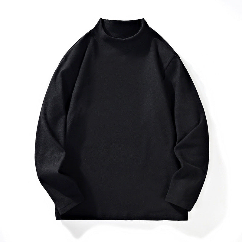 Men's Casual Oversized Mockneck Long Sleeve made of Fine Knit with Extended Cut Mune Fashion