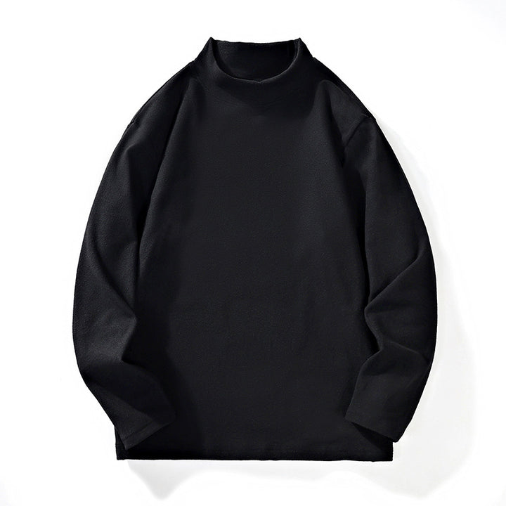 Men's Casual Oversized Mockneck Long Sleeve made of Fine Knit with Extended Cut Mune Fashion