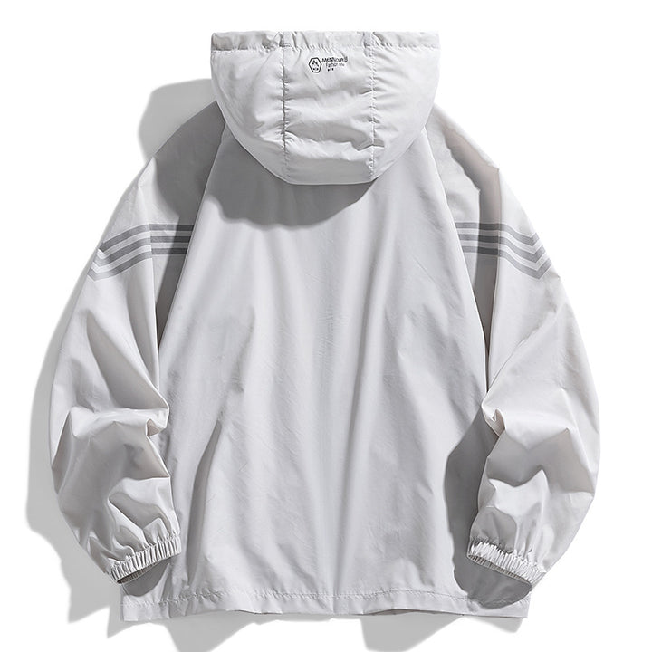 Men's Lightweight Windbreaker Jacket with Hood and Practical Pockets Mune Fashion