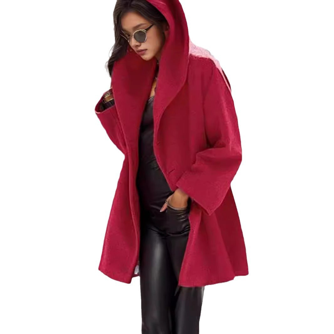 Women's Hooded Teddy Coat in Oversized A-Line Cut with Dropped Shoulders Mune Fashion