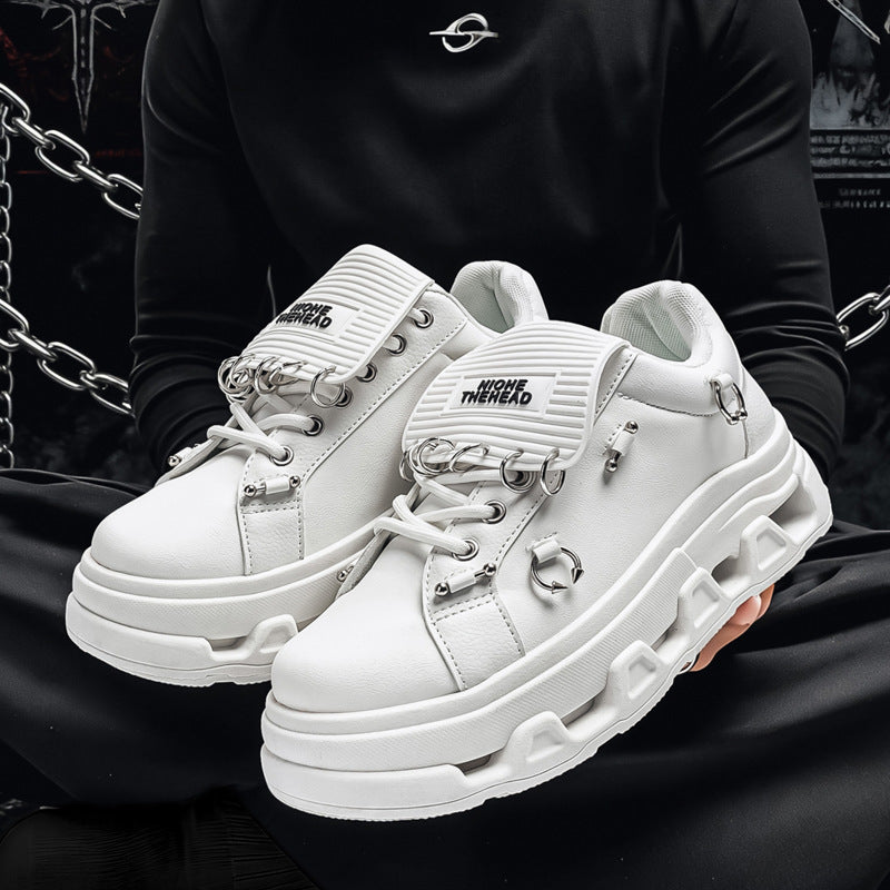 Unisex platform sneaker in punk urban style with metal rings and distinctive profile sole Mune Fashion