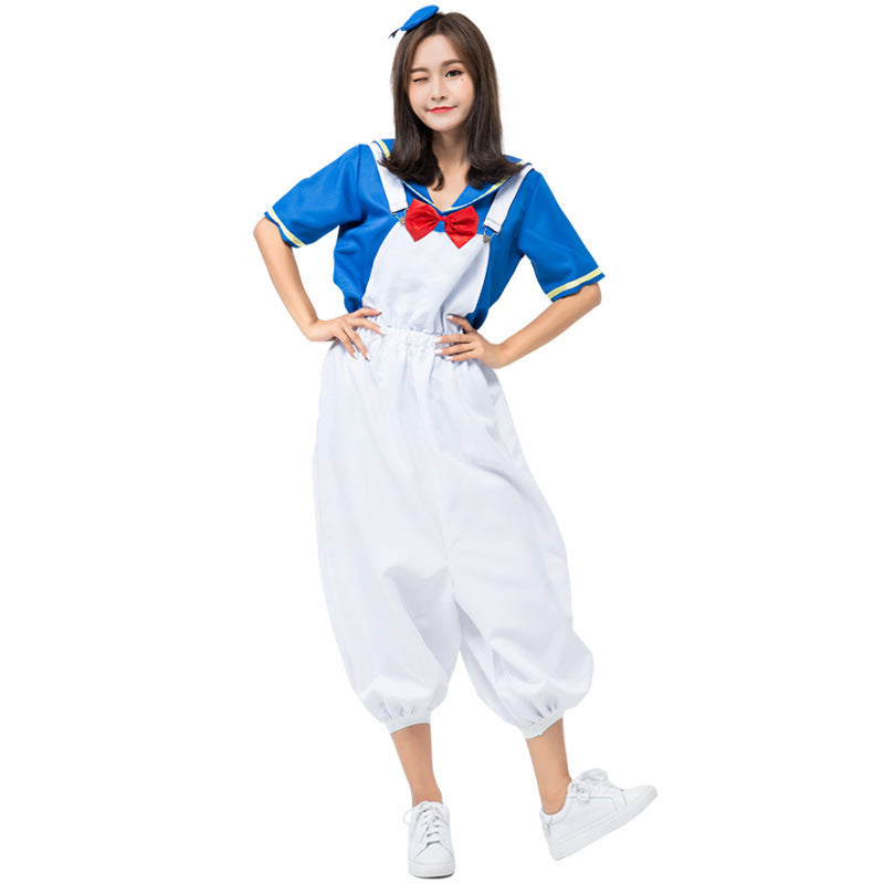 Girl's sailor suit with shimmering collar and playful waistband Mune Fashion