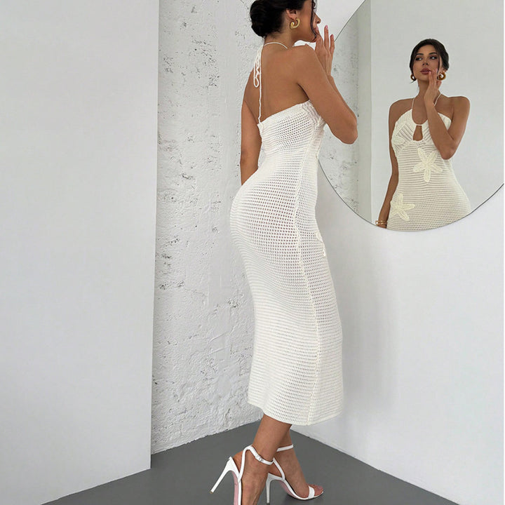 Women Crochet Maxi Dress with Floral Design Mune Fashion