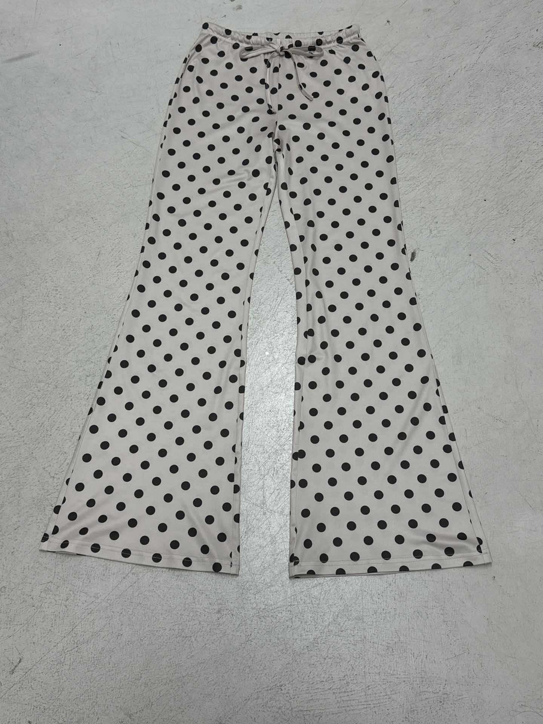 Women's high-waisted jersey pants with polka dot pattern and drawstring waistband Mune Fashion
