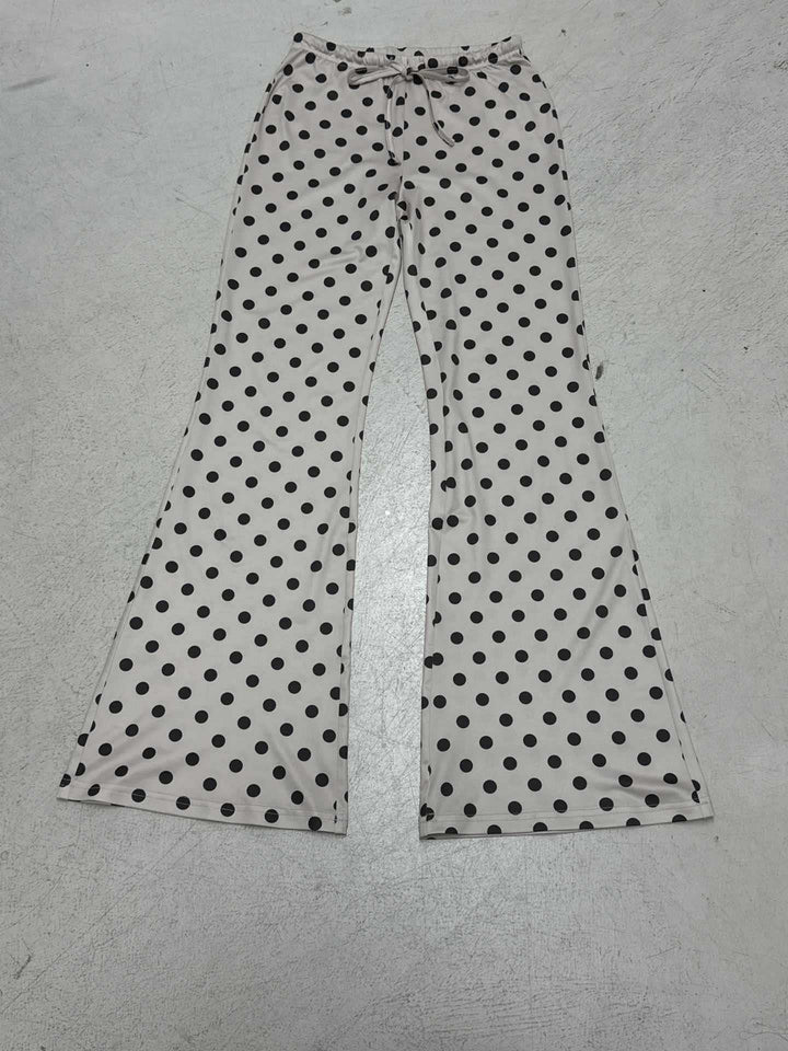 Women's high-waisted jersey pants with polka dot pattern and drawstring waistband Mune Fashion