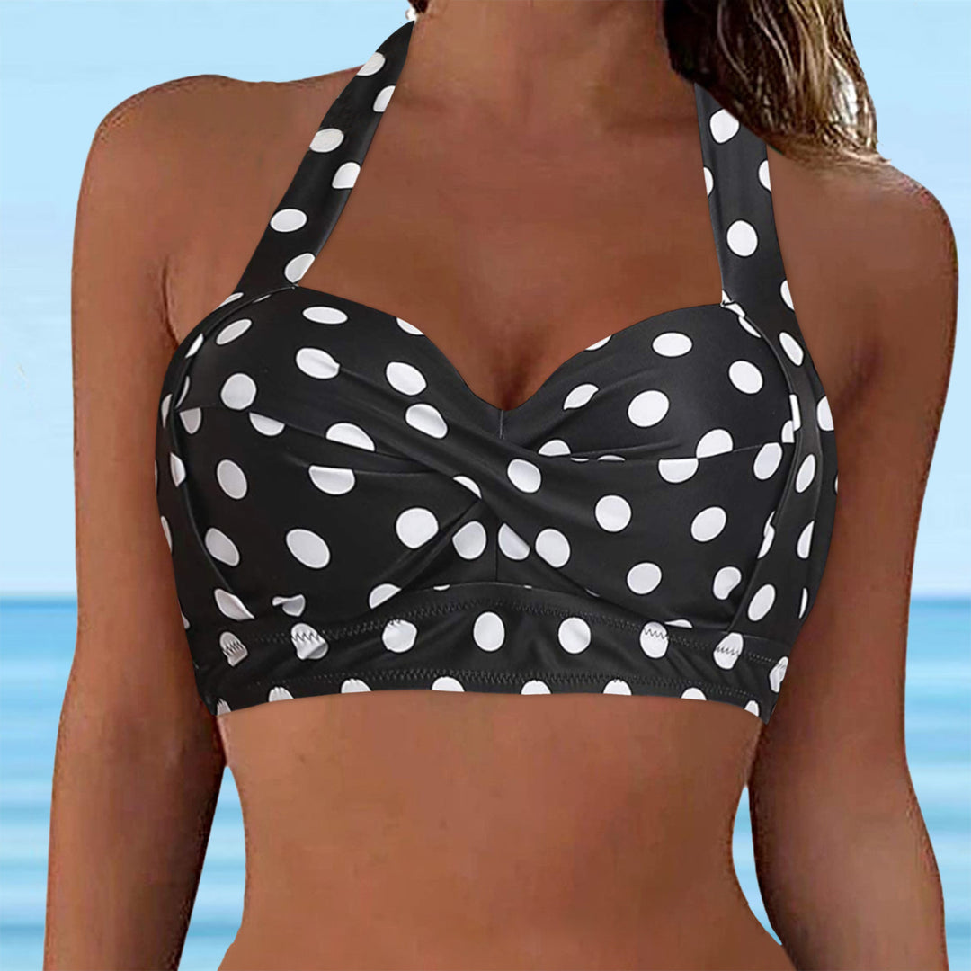 Women's Sporty Bikini Top with Deep Neckline and Halter Design Mune Fashion