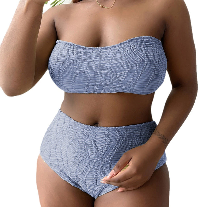 Women's High Waisted Ruffled Design Bustier Bikini Set Mune Fashion