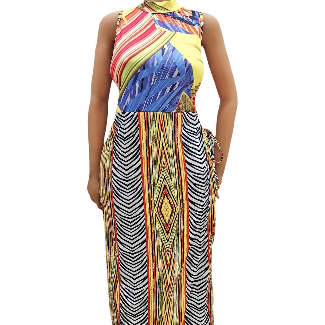 Women's Maxi Dress with Cheerful Pattern Mune Fashion