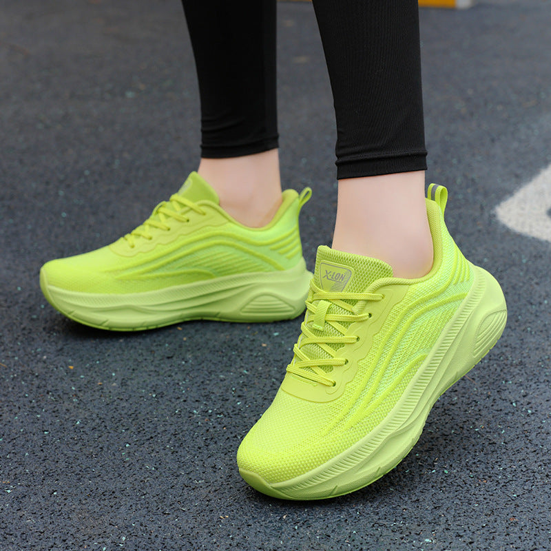 Women's breathable running trainers with thick cushioned wedge sole and comfort insole Mune Fashion