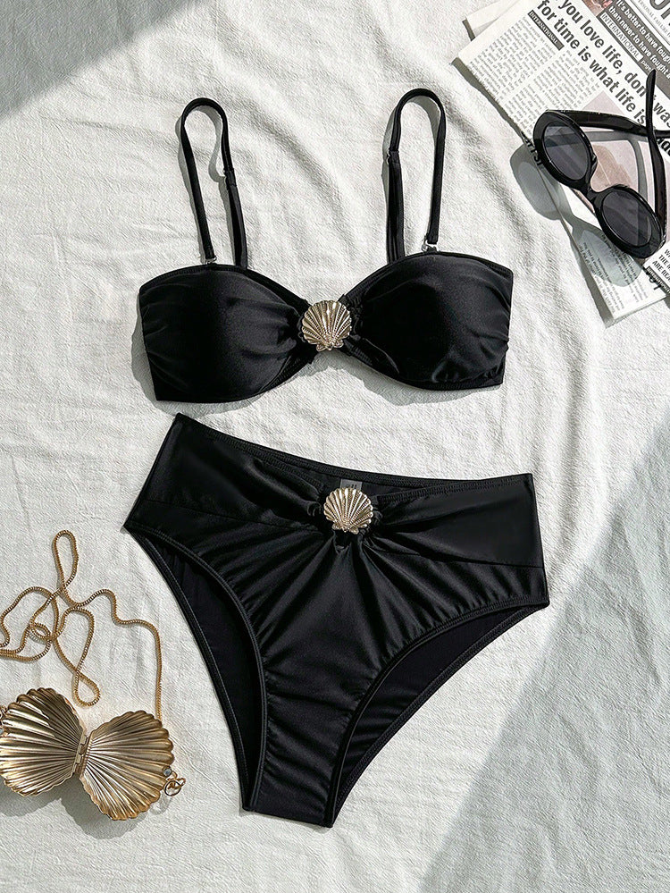 Women Elegant Bikini Set with Fashionable Shell Design Mune Fashion