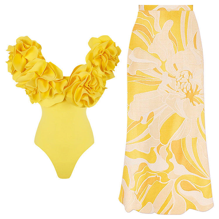 Women’s One-Piece Swimsuit with Voluminous Ruffles Mune Fashion