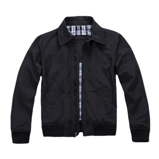 Men's Lightweight Bomber Jacket with Zipper and Checked Lining Mune Fashion