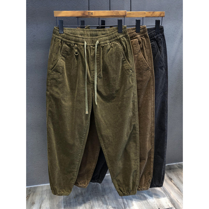 Men's Comfortable Cord Pants with Elastic Waistband Mune Fashion
