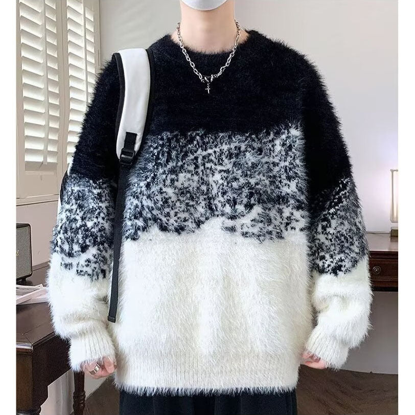 Ladies Cozy Round Neck Sweater made of Fluffy Material Mune Fashion