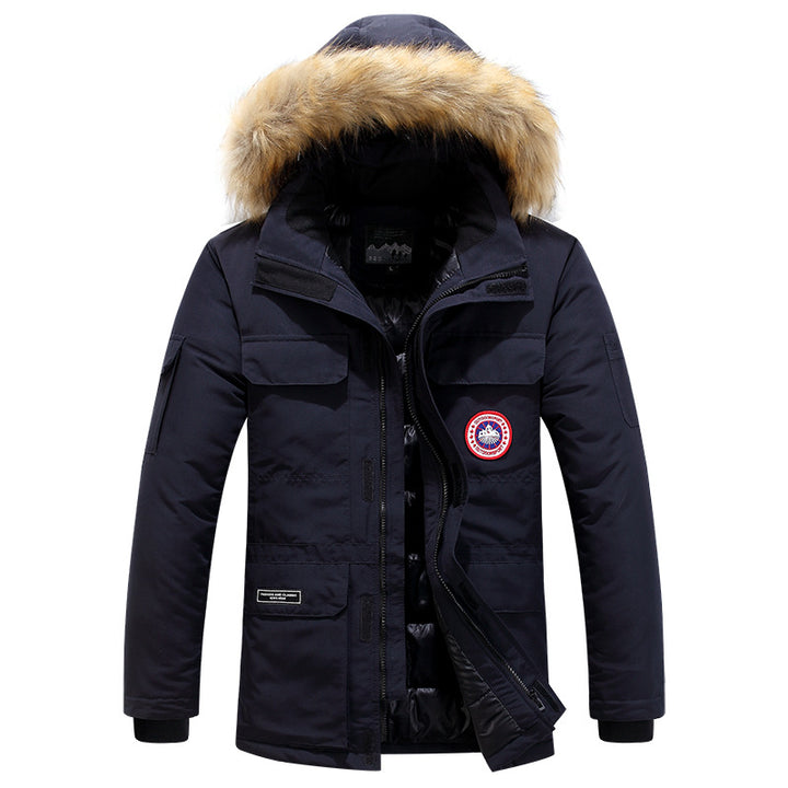 Men's Thermal Insulating Winter Parka with Faux Fur Hood and Functional Lining Mune Fashion