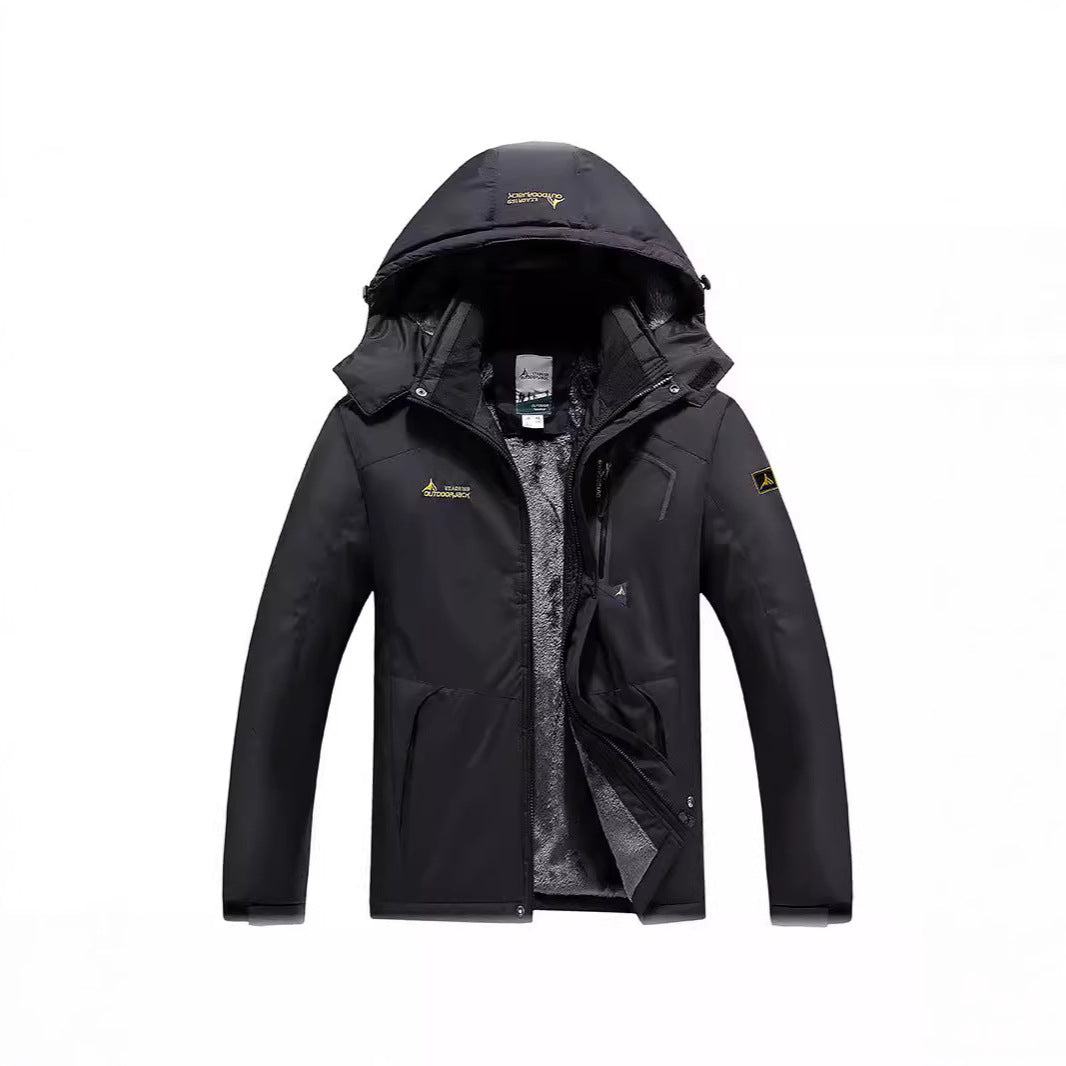Men's water and windproof softshell outdoor jacket with teddy fleece lining and hood Mune Fashion