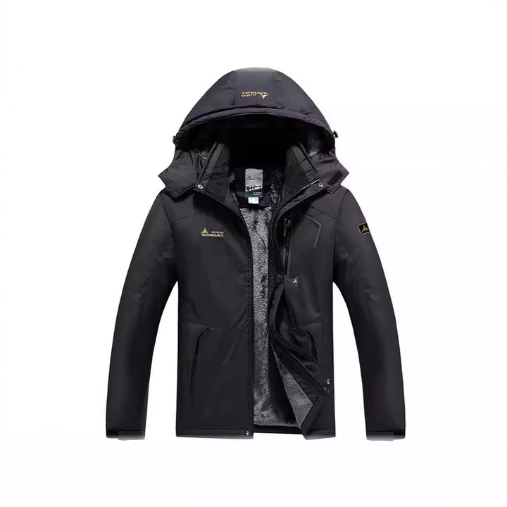 Men's water and windproof softshell outdoor jacket with teddy fleece lining and hood Mune Fashion