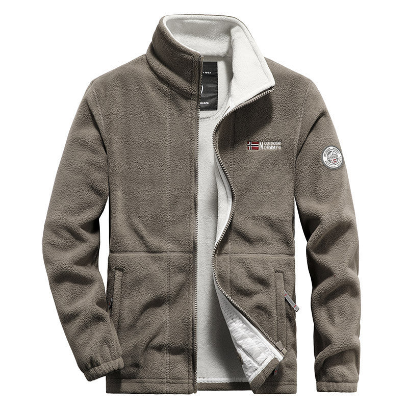 Men's nano high-quality microfleece outdoor jacket with stand-up collar, full-length zipper and insulating fleece inner lining Mune Fashion