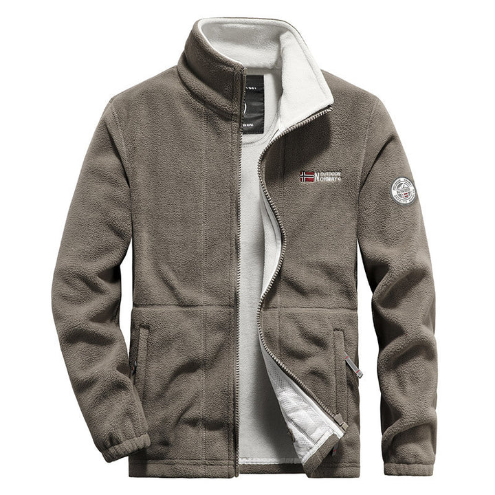 Men's nano high-quality microfleece outdoor jacket with stand-up collar, full-length zipper and insulating fleece inner lining Mune Fashion