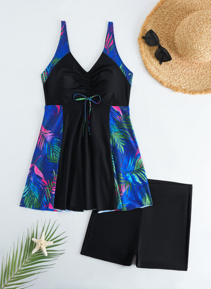 Women Beach Dress Swimsuit with Elegant Leopard Print Mune Fashion