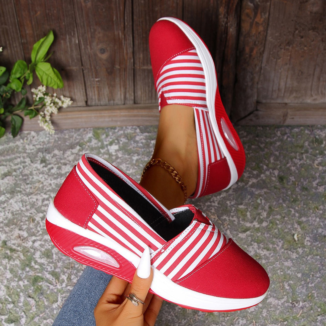 Women's Lightweight Slip-On Sneakers with Wedge Heel and Padded Comfort Sole Mune Fashion