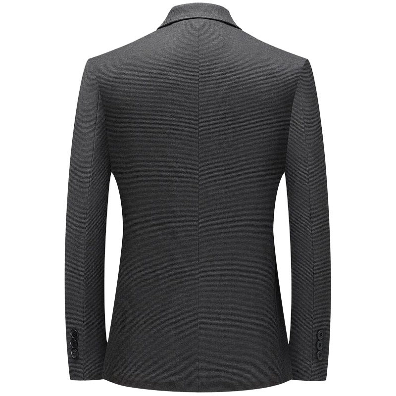 Men Half-lined Structured Blazer with fine Pinstripe Look and Two-button Silhouette Mune Fashion