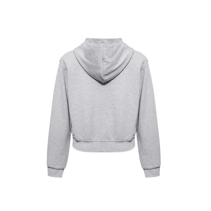 Women's Short Fitted Hoodie Sweat Jacket with Two-Way Zipper and Pockets Mune Fashion